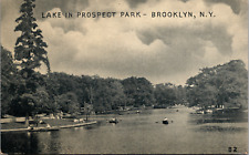 Vintage C. 1915 Lake Boating Scene Prospect Park Brooklyn New York NY Postcard  picture
