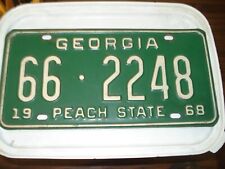 1968 Georgia License Plate Number Tag  66: 2248  NICE picture