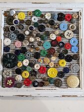 HUGE Lot Of Vintage Flower Buttons (Bakelite, Plastic, Glass, Metal, MOP etc) picture