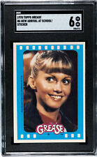 1978 TOPPS GREASE STICKER #6 NEW ARRIVAL AT SCHOOL OLIVIA NEWTON JOHN SGC 6 picture