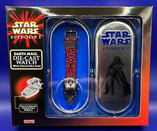 1999 Star Wars Episode 1 Darth Maul Die-Cast Watch with Collector Case NIB picture