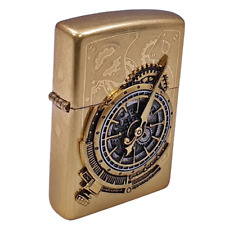 Zippo Steampunk Clock Lighter Genuine Case Pocket Windproof Brass Made in USA picture