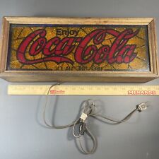 VINTAGE 1970's COCA-COLA MANTEL BAR LIGHT Tested The RARE Gold With Red Script picture