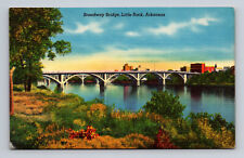 Linen Postcard Little Rock AR Arkansas Broadway Bridge picture