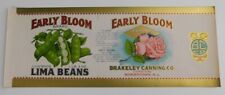 Early Bloom Lima Beans Can Label..Bordentown,N.J...Nice Rose Image picture