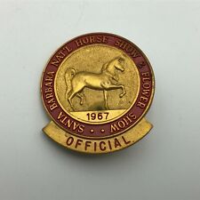 National Horse + Flower Show Badge Official Pin Vintage Rare 1967 Santa Barbara picture