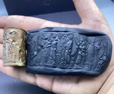 An Important Sumerian Bronze Brass Cylinder Seal With Superb Fine Impression picture