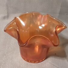 Vintage Marigold Carnival Glass Bowl/Vase with Fluted Rim, Fenton? picture