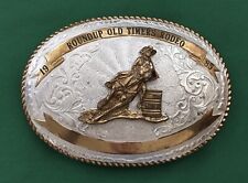 MEGA SALE   Vintage Huge 1985 Roundup Old Timers Rodeo Cowboy Trophy Belt Buckle picture