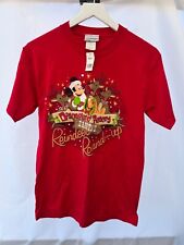 Vintage Disney Disneyland Resort Christmas Holiday Red T-shirt Deadstock size S picture