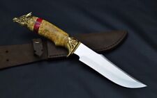 Author's Tourist, Hunting Kitchen Handmade Steel KNIFE DRAGON + Leather Sheath picture