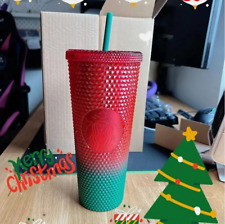 Starbucks Glow Tumbler Cold Drink Cup Matte Diamond Studded Tumbler 24oz picture