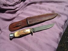 Anton Wingen Jr Othello Solingen Germany Vintage Hunting Knife Stag Handle 8 3/