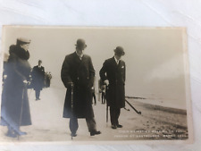 VINTAGE POSTCARD B & W - HER MAJIESTIES WALKING AT EASTBOURNE 1935- ROYAL FAMILY picture