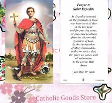 Saint St. Expedite with Prayer to St Expedite - Paperstock Holy Card RAP picture