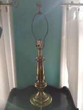 VTG STIFFEL MCM Heavy Brass LAMP Hollywood Regency BRASS Column Table Lamp 26