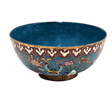 Chinese Cloisonne Bowl Jiaqing Period Metal Enamel Blue China 18th-19th Century picture