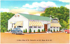 Martines Restaurant St. Clairsville Ohio Cars Linen Vintage Postcard picture