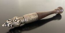 Antique Sterling Silver Handled Wood Wax Seal Stamp Blank picture
