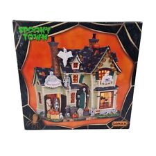 🚨 Lemax 25330 Spooky Town “Scariest Halloween Village House” Lighted Retired picture