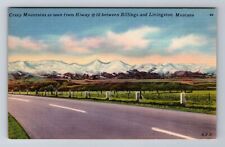 Livingston MT-Montana, Crazy Mountains, Antique, Vintage Souvenir Postcard picture