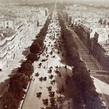 Antique 1894 The Main City Street In Paris France Stereoview Photo Card P5151 picture