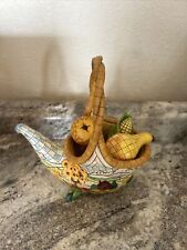 Jim Shore Cornucopia Heartwood Creek Basket of Plenty Harvest Figurine And Fruit picture