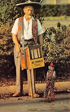 Italian Organ Grinder Wind Up Music Box Antique Clown Monkey Vtg Postcard B21 picture