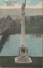 Postcard Soldiers Sailors Monument Warren PA 1911 picture