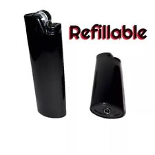🔥 LIMITED EDITION All Black Refillable Bic Lighter + Spare Flint picture