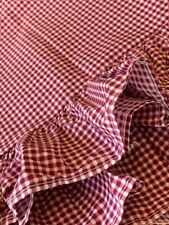 2 Vtg JCPenney PERACLE Gingham Ruffled Pillowcases PAIR Berry COTTAGE Rose Pink picture
