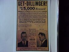 John Dillinger Wanted Poster/Little Bohemia Manitowish Wis. Baby Face Nelson picture