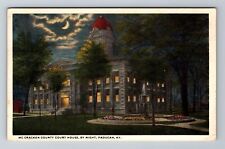 Paducah, KY-Kentucky, McCracken County Courthouse at Night, Vintage Postcard picture