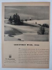 WWII Christmas Wish 1943 PRUDENTIAL Life Insurance Plain B&W Vtg Poster Print Ad picture