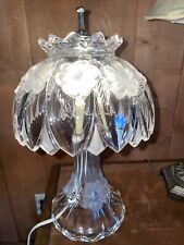 Vintage 24% Lead Etched Cut Crystal Glass Lamp 14