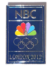 London 2012 Olympics Pin NBC Peacock & Olympic Rings New Unused Sealed Enamel picture