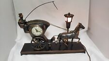 Vintage United Hansom Cab Mantle Clock Horse & Carriage with Street Lamp picture