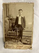 Victorian Studio Photograph Portrait of a Young Boy with Puppy Doll Kaufman TX picture