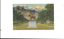 Vintage Postcard Monument To General WM J Palmer Founder Of CO Springs  Linen picture