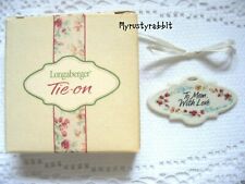 Longaberger Basket 2001 Mother's Day Tie-On ~ Vintage Blossoms Mom ~ NEW picture