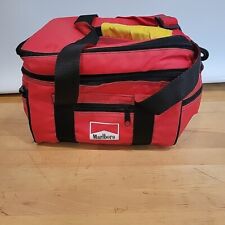 Vintage Marlboro Branded Insulated Lunch Bag Box Red Travel Pack Cooler Zipper picture