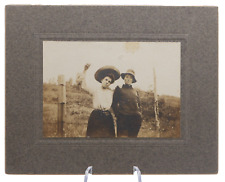 Antique 4x5 Cabinet Photograph Transgender Farmers Chewing Gum Photo picture