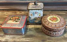 Vintage Tin Boxes Made In Holland Lot Of 3 Boxes picture