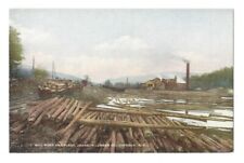 JOHNSON LUMBER CO JOHNSON N.H. MILL POND AND PLANT VTG OLD POSTCARD C.1910 picture