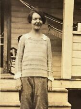 1N Photograph Portrait Young Woman 1920's Smile Fashion  picture