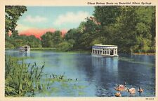 Silver Springs Florida, Glass Bottom Boats, Vintage Postcard picture