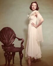 Gene Tierney Elegant Glamour Portrait in evening gown 8x10 Color Photo picture