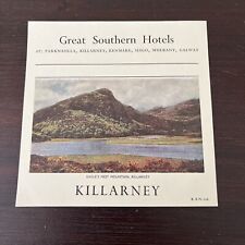 Vtg Antique 1920s Great Southern Hotels Killarney Ireland Luggage Baggage LABEL picture