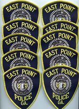 EAST POINT GEORGIA Patch Lot Trade Stock 10 Police Patches YELLOW POLICE PATCH picture