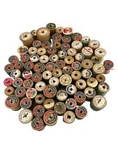 LOT of 80 Vintage Wooden Sewing Thread Spools DIY Craft Hobby - Assorted Sizes picture